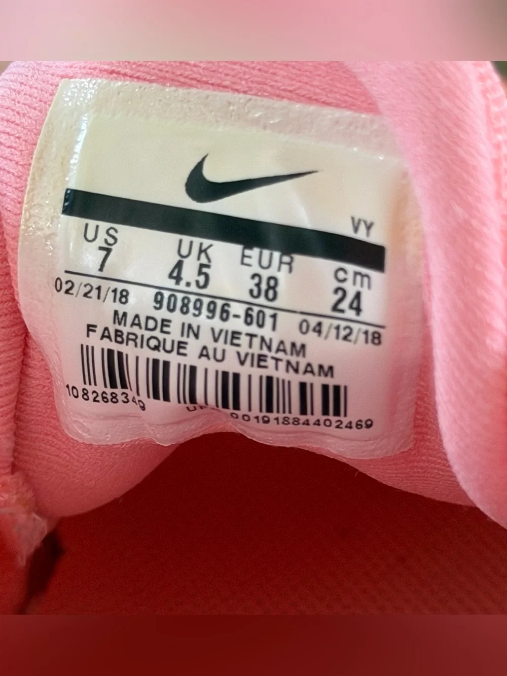 Nike Women's Pink Coral Flex Experience RN Sneakers - Size 7